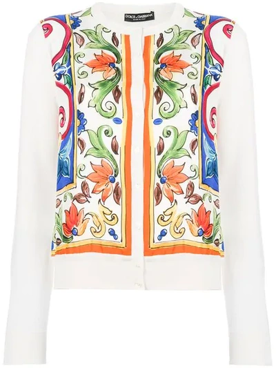 Dolce & Gabbana Majolica Print Cardigan In Multicolour