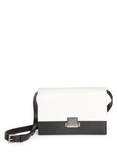 Saint Laurent Medium Bellechasse Bi-color Leather Crossbody Bag In Pearl White