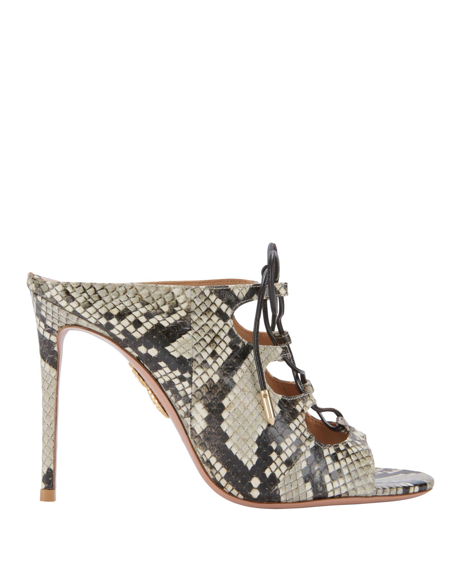 snakeskin mule sandals