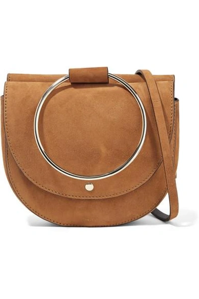 Theory Whitney Suede Shoulder Bag In Tan