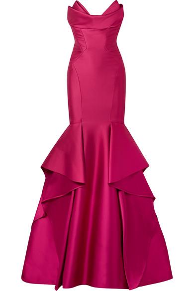 monique lhuillier strapless gown