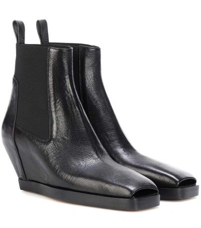 Rick Owens Leather Ankle Boots In Black