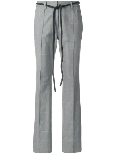Off-white Checked Cigarette Pants In Grey