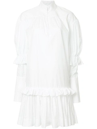 Ellery Ruffled Shirt Dress In White