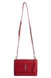 Saint Laurent Medium Sunset Grained Leather Shoulder Bag - Red In Bright Red