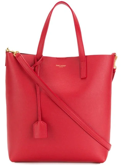 Saint Laurent Small Crossbody Shopper Bag In Rouge