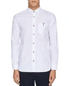Ted Baker Stapal Textured Regular Fit Button-down Shirt In White