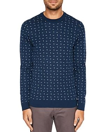 Ted Baker Crazy Geometric Pattern Sweater In Blue