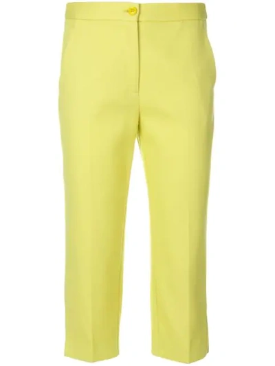 Boutique Moschino Cropped Tailored Trousers In Yellow