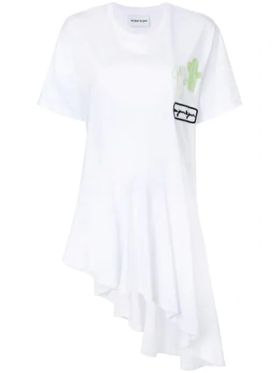 Au Jour Le Jour Asymmetric Hem Patch T-shirt In White