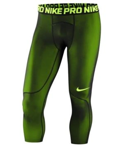 Nike Men's Pro Cropped Compression Leggings In Volt