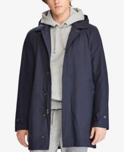 Polo Ralph Lauren Men's Waterproof Twill Coat In College Navy | ModeSens