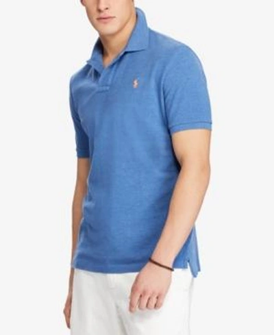 Polo Ralph Lauren Mesh Classic Fit Short Sleeve Polo Shirt In Deco Blue Heather