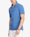 Polo Ralph Lauren Custom Slim Fit Mesh Short Sleeve Polo Shirt In Deco Blue Heather