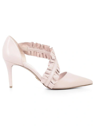 Michael Michael Kors Pink Leather Pumps With Playful Pumps In Soft Pink