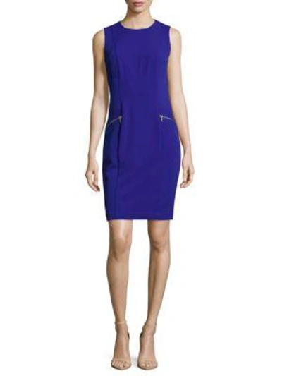 Calvin Klein Crewneck Sheath Dress In Ultramarine