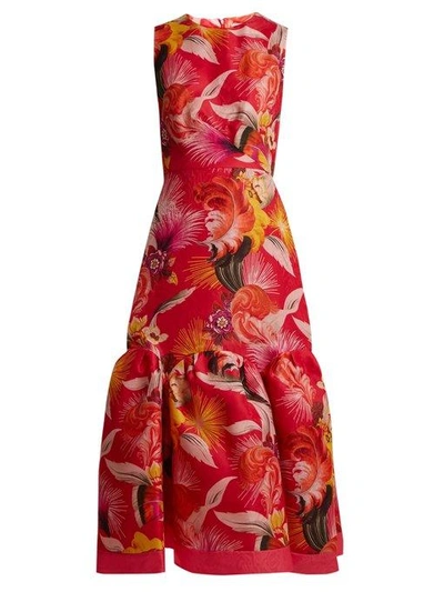 Mary Katrantzou Raven Floral Silk Dress, Pink, Uk 12