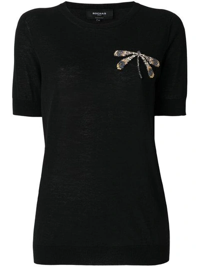 Rochas Embellished T-shirt In Nero
