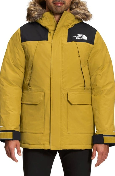 The North Face Mcmurdo Waterproof 550 Fill Power Down Parka With Faux Fur Trim In Mineral Gold ModeSens