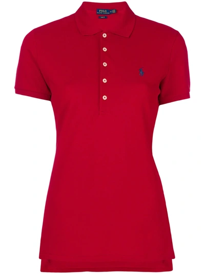 Polo Ralph Lauren Embroidered Logo Polo Shirt In Red