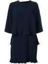 Stella Mccartney Ruffle Trim Dress In Blue