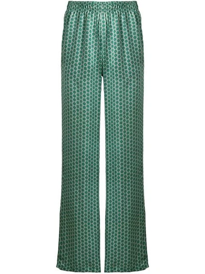 Faith Connexion Flared Embroidered Trousers In Green