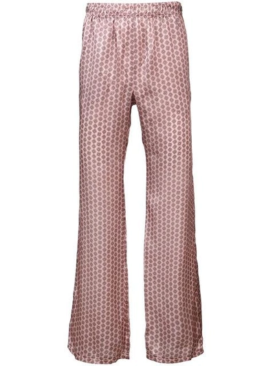 Faith Connexion Flared Embroidered Trousers In Pink