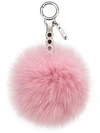 Fendi Pompom Bag Charm In Pink