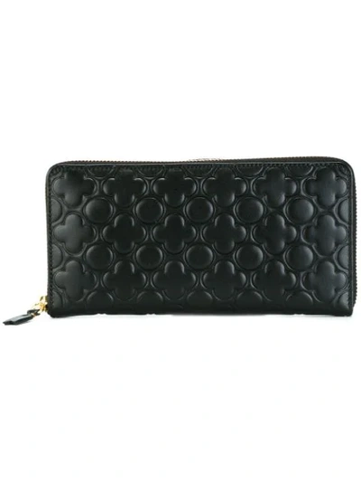 Comme Des Garçons Embossed Elongated Wallet In Black