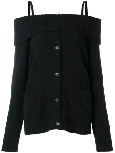 Prada Wool And Cashmere Cardigan In Black