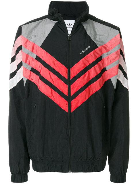 adidas originals iconic winter jacket in black & pink