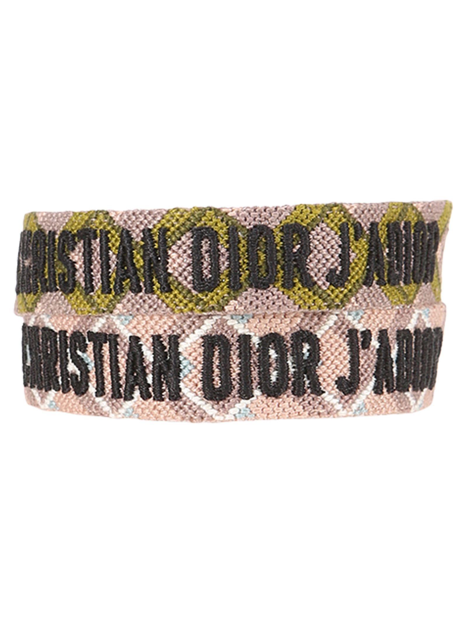 Dior Logo Embroidered Bracelets In Green ModeSens