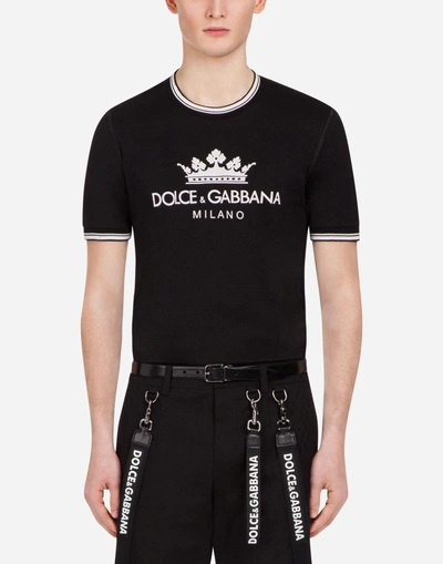 Dolce & Gabbana Black And White T-shirt From Dolce E Gabbana In Blue