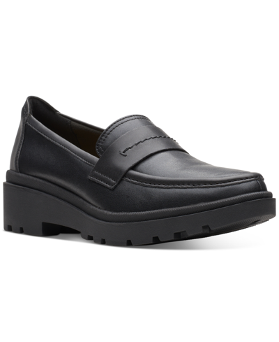 Clarks Women's Calla Ease Slip-on Loafer Flats Women's Shoes In Black Leather