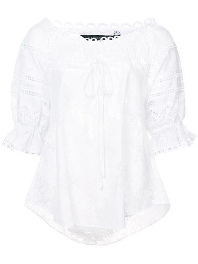 Marissa Webb Lace Detail Blouse In White