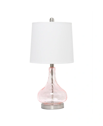 Lalia Home Rippled Table Lamp With Fabric Shade In Rose Quartz