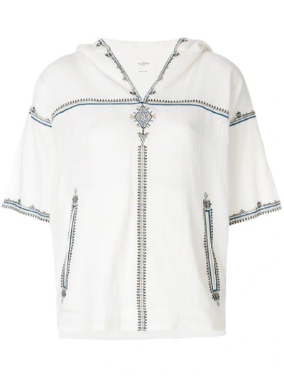 Isabel Marant Étoile Embroidered Hooded Blouse In White