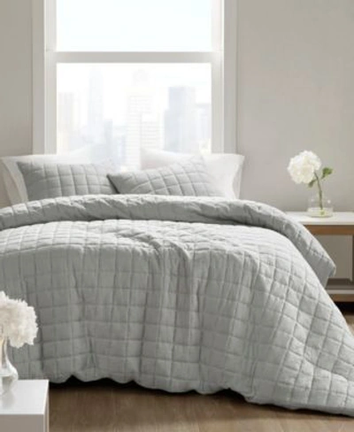 Natori N  Cocoon Quilt Top Comforter Mini Set Collection Bedding In White