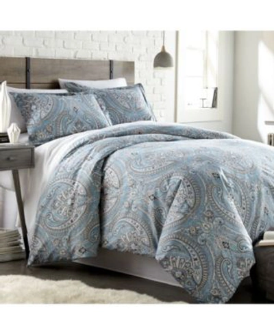 Southshore Fine Linens Classic Paisley 3 Piece Reversible Comforter Set Bedding In Aqua