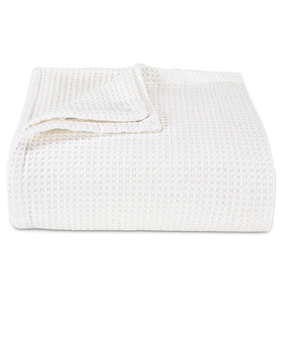 Vera Wang Waffleweave White Blanket Collection Bedding In Medium Grey