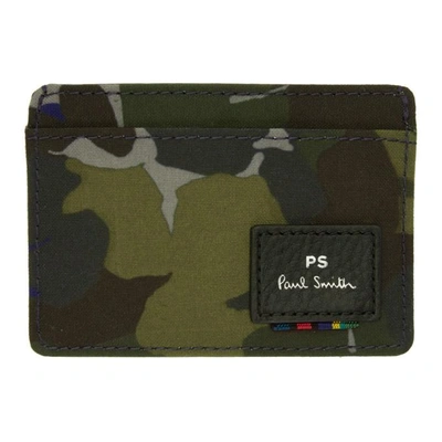 Ps By Paul Smith Multicolor Camo Card Holder In 79 Black