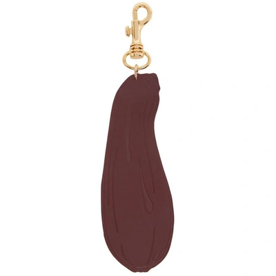 Jw Anderson Burgundy Eggplant Keychain In 490 - Bordeaux