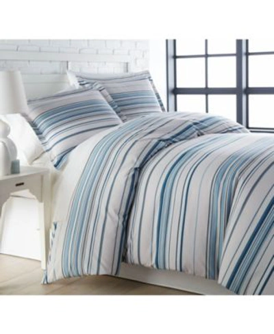 Southshore Fine Linens Coastal Stripes Ultra Soft Duvet Cover Sets Bedding In Blue