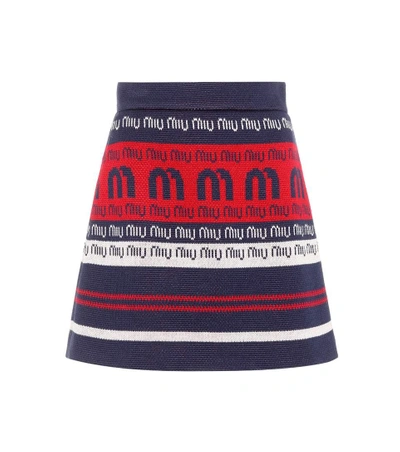 Miu Miu Striped Wool-blend Miniskirt