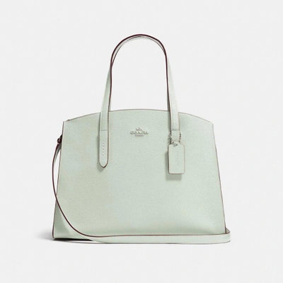 Coach Charlie Carryall In Pale Green/silver
