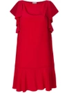 Red Valentino Draped Sleeve Mini Dress