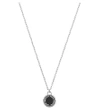 Marc Jacobs Enamel Logo Disc Necklace In Black/argento