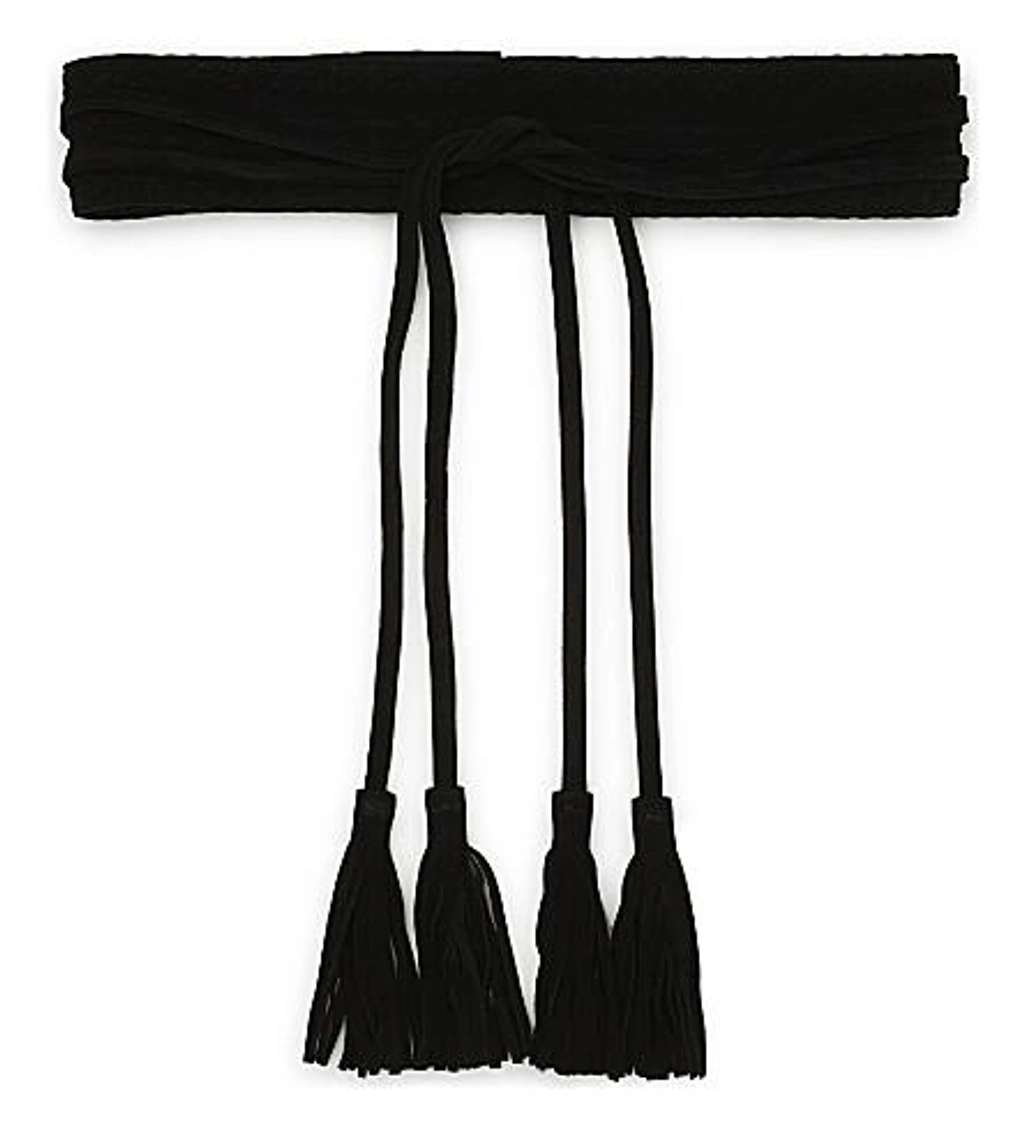 Maje Anoushka Suede Belt With Tassels In Black 210 | ModeSens display picture 1