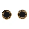 Marc Jacobs Enamel Disc Stud Earrings In 062 Blk/oro