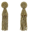 Oscar De La Renta Classic Beaded Tassel Clip-on Earrings In Champagne